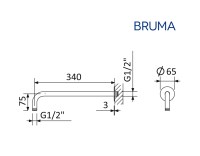 MEDIDAS ROCIADOR DUCHA FIJA BRUMA